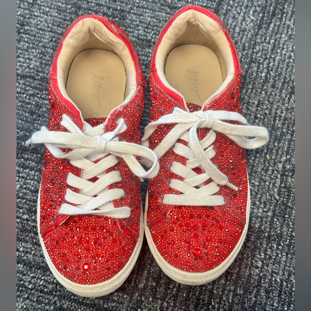 Kids Size 2 Betsey Johnson Rhinestone sneakers